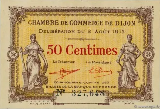 French notgeld 50 Centimes, 1915 image
