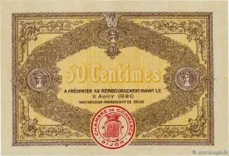 French notgeld 50 Centimes, 1915 reverse