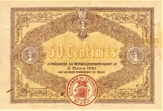 French notgeld 50 Centimes, 1916 reverse