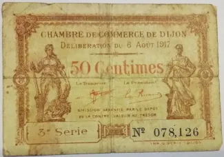 French notgeld 50 Centimes, 1917 image