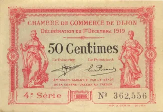 French notgeld 50 Centimes, 1919 image
