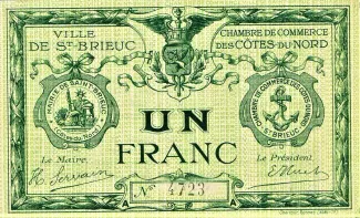 French notgeld 1 Franc, 1918 image