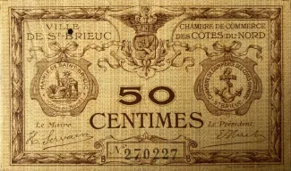 French notgeld 50 Centimes, 1918 image