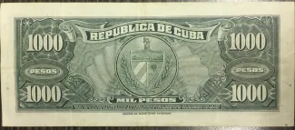 Cuba 1.000 Pesos, 1950 reverse