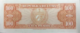 Cuba 100 Pesos, 1959-1960 reverse