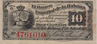 Cuba 10 Centavos, 1872-1883