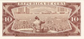 Cuba 10 Pesos, 1967-1989 reverse