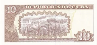 Cuba 10 Pesos, 1997-2020 reverse