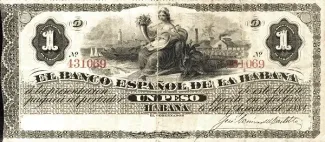 Cuba 1 Peso, 1872-1883