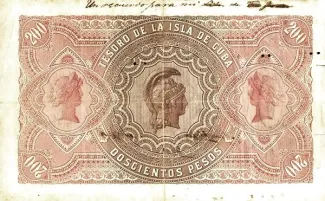 Cuba 200 Pesos, 1891 reverse