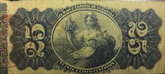 Cuba 25 Centavos, 1872-1876 reverse