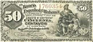 Cuba 50 Centavos, 1889