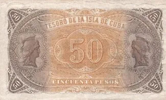 Cuba 50 Pesos, 1891 reverse