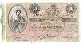 Cuba 50 Pesos, 1896