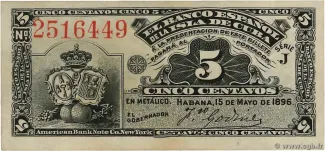 Cuba 5 Centavos, 1896