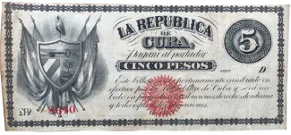 Cuba 5 Pesos, 1869