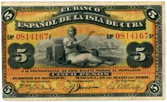 Cuba 5 Pesos, 1896-1897