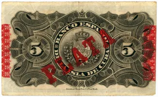 Cuba 5 Pesos, 1896-1897 reverse