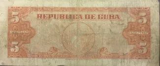 Cuba 5 Pesos, 1949-1950 reverse