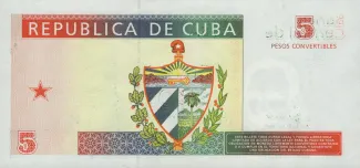 Cuba 5 Pesos, 2004-2005 reverse