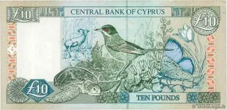 Cyprus 10 Pounds, 1997-2005 reverse