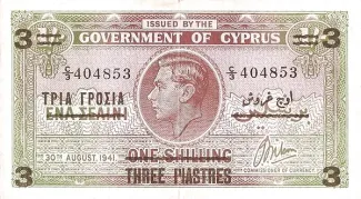 Cyprus 3 Piastres, 1943 image