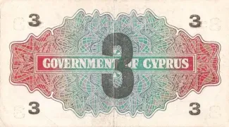 Cyprus 3 Piastres, 1943 reverse