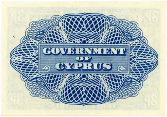 Cyprus 3 Piastres, 1943-1944 reverse