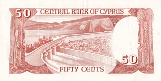 Cyprus 50 Cents, 1983-1984 reverse