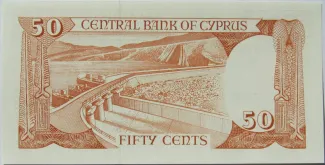 Cyprus 50 Cents, 1987-1989 reverse