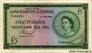 Cyprus 5 Pounds, 1960 image