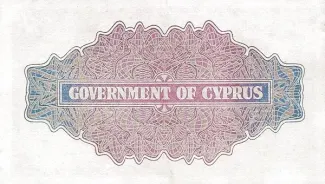 Cyprus 5 Shillings, 1939-1950 reverse