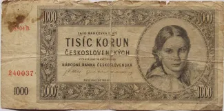 Czechoslovakia 1.000 Korun, 1945 image