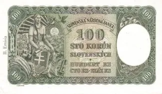 Czechoslovakia 100 Korun, 1940 reverse