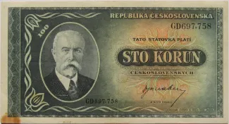 Czechoslovakia 100 Korun, 1945 image