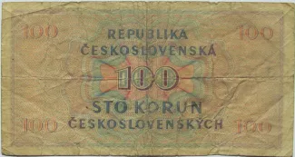 Czechoslovakia 100 Korun, 1945 reverse
