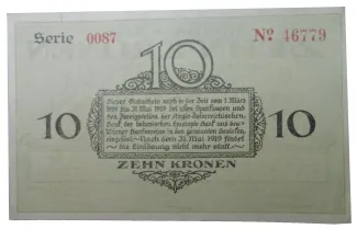 Czechoslovakia 10 Korun, 1918 reverse