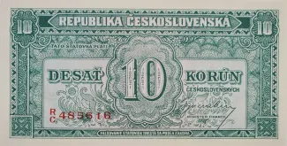 Czechoslovakia 10 Korun, 1945 image