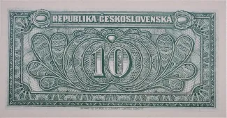 Czechoslovakia 10 Korun, 1945 reverse