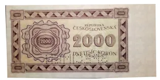 Czechoslovakia 2.000 Korun, 1945 reverse