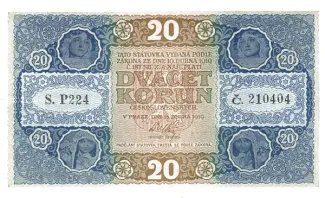 Czechoslovakia 20 Korun 1919, 1919 image