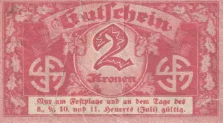 Czechoslovakia 2 Kronen, 1922 reverse