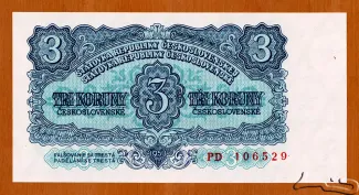 Czechoslovakia 3 Koruny, 1953 image