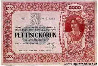 Czechoslovakia 5.000 Korun, 1919 image