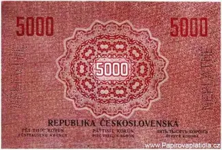 Czechoslovakia 5.000 Korun, 1919 reverse