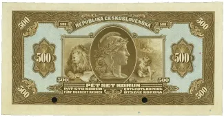 Czechoslovakia 500 Korun, 1923 reverse