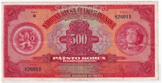 Czechoslovakia 500 Korun, 1929 image