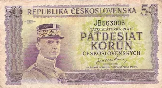 Czechoslovakia 50 Korun, 1945-1948 obverse