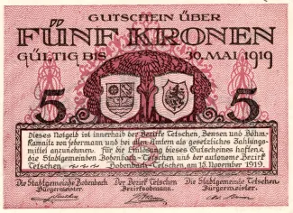 Czechoslovakia 5 Korun, 1919 image