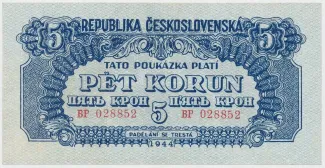 Czechoslovakia 5 Korun, 1944 image